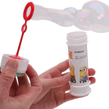 Toyland® Pack of 12 Minions Bubbles with Wands, 60ml Solution & Novelty Maze Lid - Pocket Money & Party Bag Toys