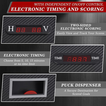 Air Hockey Table, Indoor Powered Air Hockey Game Table w/2 Pucks, 2 Pushers, Stronger Motor & Digital LED Scoreboard for Adults and Kids, Home Game Room, Easy Setup