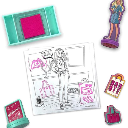 Barbie Boutique Stamp Set - Creative Stamps for Kids to Explore Imagination and Design, Kid-Friendly Stamp Kit for Arts and Crafts Fun, Featuring Fashionable Designs and More.