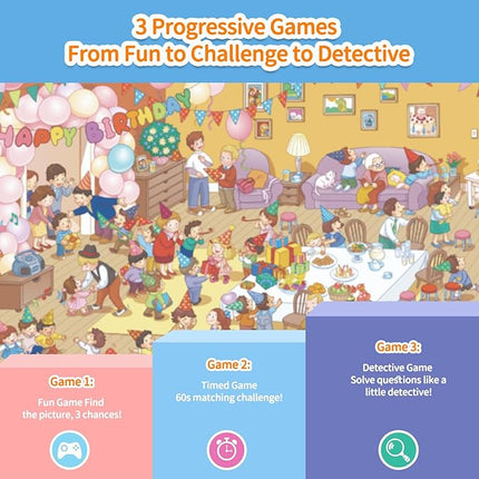 Interactive Search and Find Activity Books for Kids Ages 3-5, Toddler Travel Games Toys for Car Airplane, Road Trip Activities for Kids 4-8, Educational Preschool Learning Toys Gift with a Talking Pen