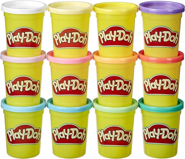 Play-Doh Pastel Colors Bulk 12-Pack of 4-Ounce Cans, Party Favors, Kids Arts & Crafts, Back to School Gifts & Prizes, Preschool Toys, Ages 2+ (Amazon Exclusive)