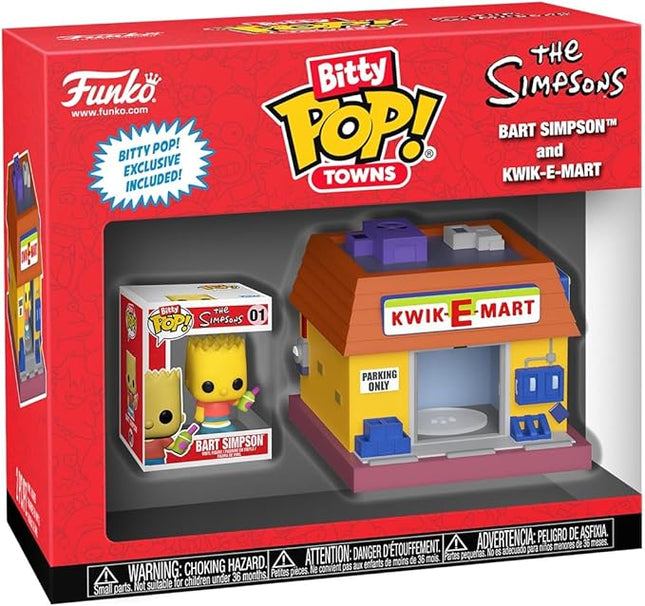 Funko Pop Bitty Town: Simpsons - Bart Simpson and Kwik-E-Mart - The Simpsons - Collectable Vinyl Figure - Gift Idea - Official Merchandise - Toys for Kids & Adults - Cartoon/Animation Fans