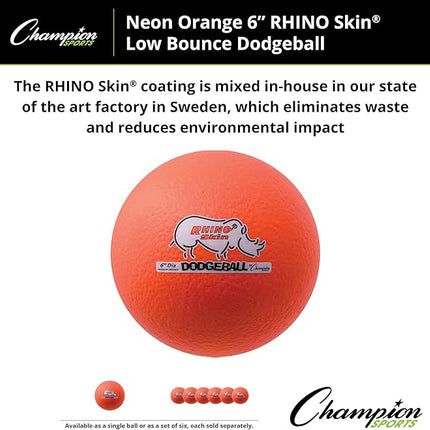 Champion Sports® Rhino Skin® Low Bounce Dodgeball Sets & Singles for Playground, PE, Backyard & League Games – Team Sports Equipment for Youth & Adults
