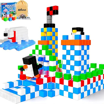 Magnetic Blocks, Magnet Building Toys for Toddlers, Preschool Sensory Autism STEM Toys for 3+ Year Old Boys & Girls, Magnetic Cubes as for Kids Ages 3-5 4-8