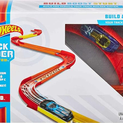 Hot Wheels Toy Car Track Set, Track Builder Unlimited Playset Premium Curve Pack, 16 Component Parts & 1:64 Scale Vehicle