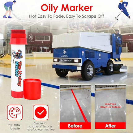 The Hockey Marker, Hockey Pucks Marking in Ice Hockey Training, Ice Hockey Accessories for Hockey Coach, Waterproof Oily Ice Markers for Hockey Rink, Good Helper for Ice Hockey Practice