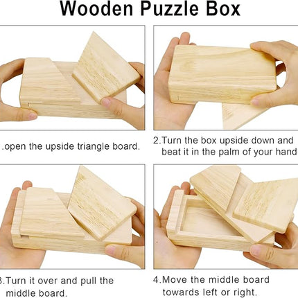 Impossible Puzzle Box Secret Money Box Mini 3D Brain Teaser Toy Cash Card Boxes Surprise Wooden Magic Box
