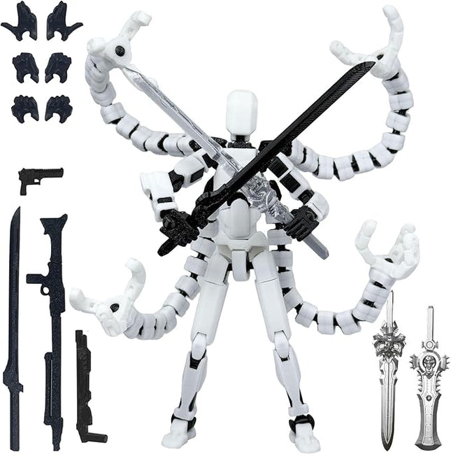 Assembly Completed T13 Action Figure 3D Printed Multi-Jointed Movable T13 Lucky 13 Dummy 13 Nova 13 Robot 13 Action Figure Desktop Decorations for Game Lovers