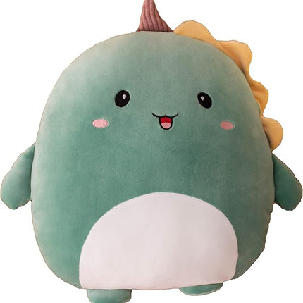 Soft Flat Dinosaur Plush Hugging Pillow Cute Green Dinosaur Unicorn Stuffed Animal Dino Plushies Toys Kids Dino Anime Cushion for Birthday, Valentine's Day, Christmas...16.5 Inch