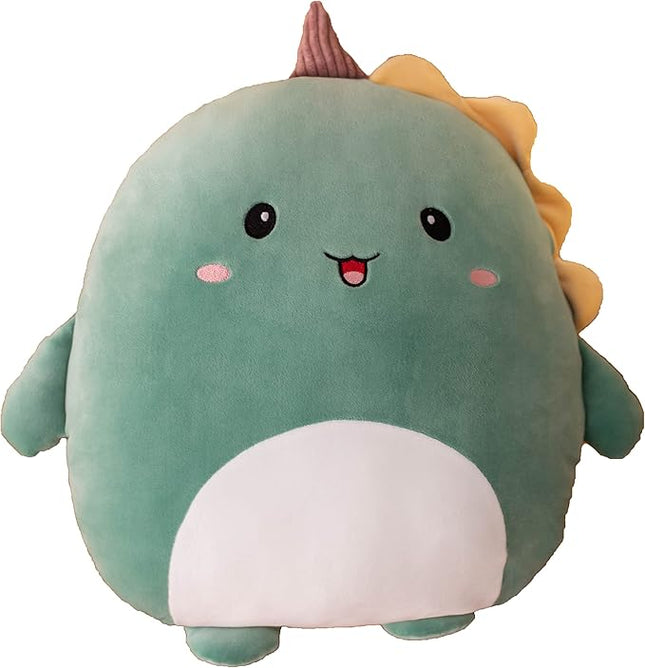 Soft Flat Dinosaur Plush Hugging Pillow Cute Green Dinosaur Unicorn Stuffed Animal Dino Plushies Toys Kids Dino Anime Cushion for Birthday, Valentine's Day, Christmas...16.5 Inch