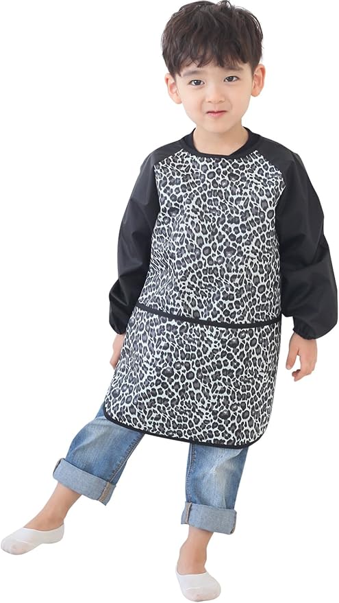 Kids Waterproof Art Smock – Long Sleeve Apron for Painting, Baking, Sensory Play (Ages 1–10)