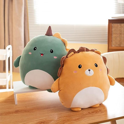 Soft Flat Lion Plush Hugging Pillow Cute Brown Lion Stuffed Animal Plushies Toys Kids Anime Cushion for Birthday, Valentine's Day, Christmas...16.5 Inch