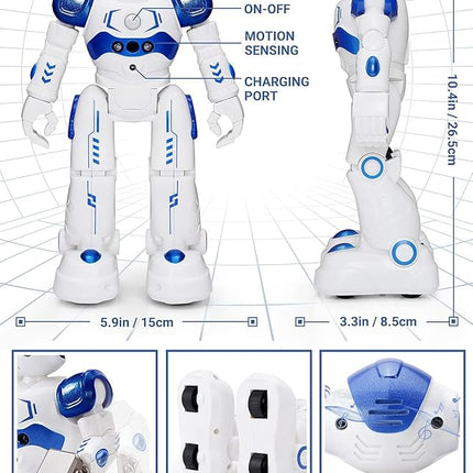 KingsDragon RC Robot Toys for Kids, Gesture & Sensing Programmable Remote Control Smart Robot for Age 3 4 5 6 7 8 Year Old Boys Girls Birthday Gift Present