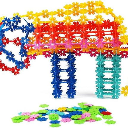 QUN XING STEM Toys Building Blocks Educational Toys 720 Pieces Construction Interlocking Plastic Flake Disc Set Great STEM Toy for Kids 6+ Years Old Boys and Girls