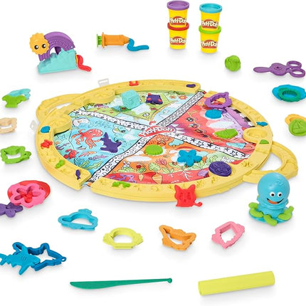 Play-Doh Fold & Go Playmat Starter Set with 19 Accessories, Preschool Toys for 3 Year Old Girls & Boys & Up, Kids Arts & Crafts