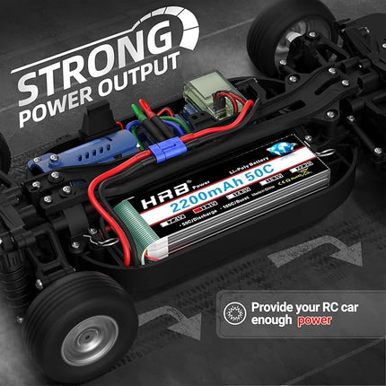 HRB 2pcs 3S 2200mAh Lipo Battery EC3 50C Shorty 11.1V RC Lipo Battery Compatible with RC Car RC Airplane RC Truck RC Boat