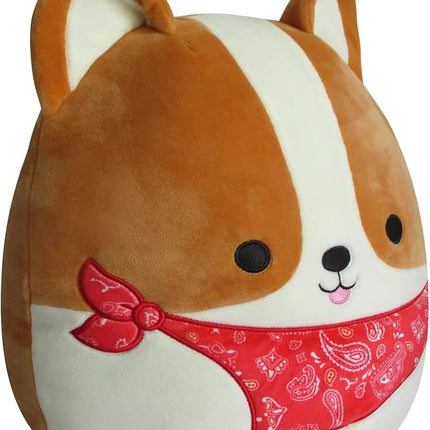 Squishmallows Original 12-Inch Reginald Corgi with Red Bandana - Medium-Sized Ultrasoft Official Jazwares Plush