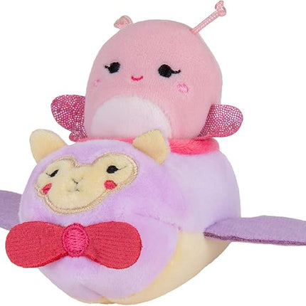 Squishville by Squishmallows Maribel in Plane & Willow in Carriage Two 2” Soft Mini-Squishmallow Butterfly and Tie-dye Pegasus Plush, Plush Carriage and Plane Vehicles Irresistibly Soft Colorful Plush