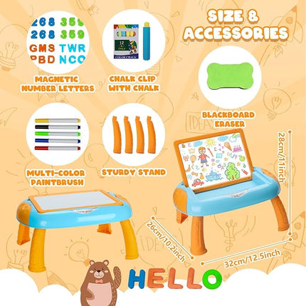 Toys for 1-2 Year Old Boys, Toddler Boy Toy with Magnetic Letters and Numbers, Learning and Educational Toys for 1 2 Year Old, Boys Birthday (Blue,Orange)