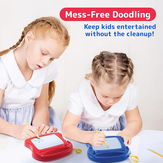 PREXTEX 36-Pack Mini Magnet Doodle Pads for Learning Activities - Reusable Bulk Doodle Board for Party Favors, Classroom Prizes, Goodie Bag Stuffers for Kids - 3 Colors, Compact and Durable