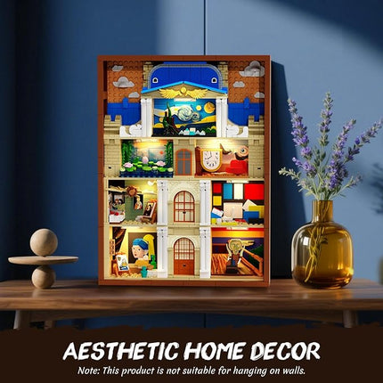 Artworks Painting Frame Building Set with Lights, Artistic Painting Building Brick for Home Office Decor, Collectible Art Building Block Kit for Adults Boys Girls Ages 12+ (Not Wall-Mountable)