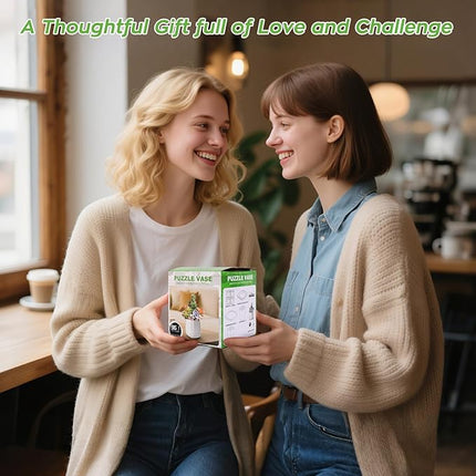 3D Puzzles,164 Unique Flower Vase Puzzle Pieces for Adults, Curved Plastic Vase Exquisite Decorative Gift for Flower Arrangements and Home Decoration,Crafts for Adults (Luxuriant Flowers)