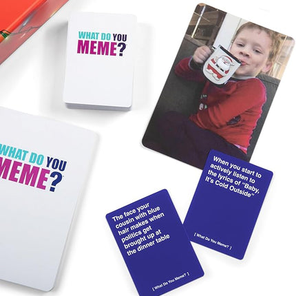 What Do You Meme? Holiday Family Edition by Relatable, Holiday Games Travel Pack, Christmas Party Game, Includes 30 Photo Cards and 120 Caption Cards