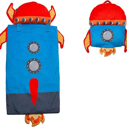 Kid's Nap Buddies Character Preschool Nap Mat, Toddler Sleeping Bag with Pillow for Daycare, Ages 3+