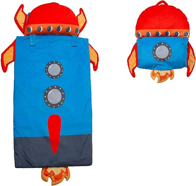 Kid's Nap Buddies Character Preschool Nap Mat, Toddler Sleeping Bag with Pillow for Daycare, Ages 3+