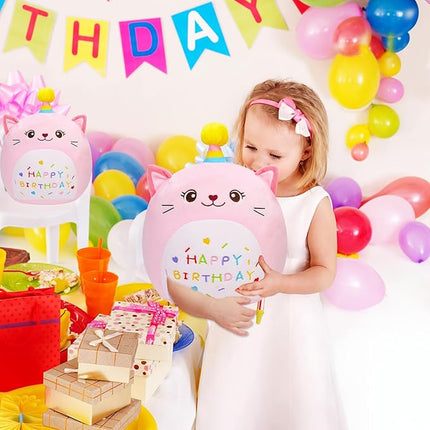 Cat Plush Toy 12 Inch Cute Unicorn Cat Birthday Stuffed Animal Soft Cat Plushies Pillow Pink Doll Gifts for Kid Toddlers Home Room Decoration (Cat Plush)