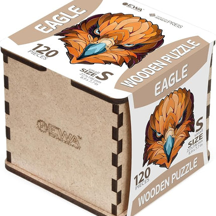 Eco-Wood-Art Wooden Puzzle - Eagle S | Majestic Bird Jigsaw Puzzle for Adults | 3D Eagle Decor | 120 Intricate Pieces | Eco-Friendly Home Decor Gift