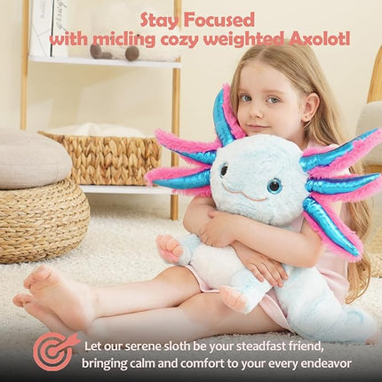 Weighted Stuffed Animal - Blue Axolotl 4.5 lbs, Ideal for Sensory Needs, Austism & Anxiety | Comfort & Relaxation for Both Kids and Adults