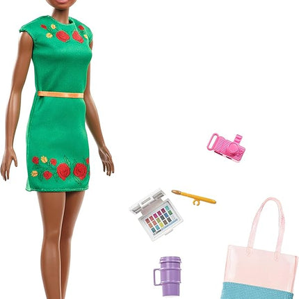 Barbie Travel Nikki Doll, Kitty Ear Brunette Hair, with 5 Accessories