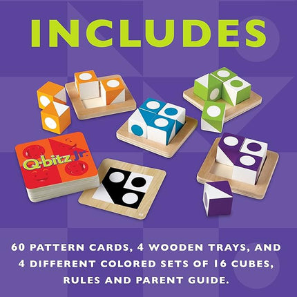 MindWare | Q-bitz Jr. | Miniature Game | Ages 5+ | 2-4 Players | 15 Minutes Playing Time