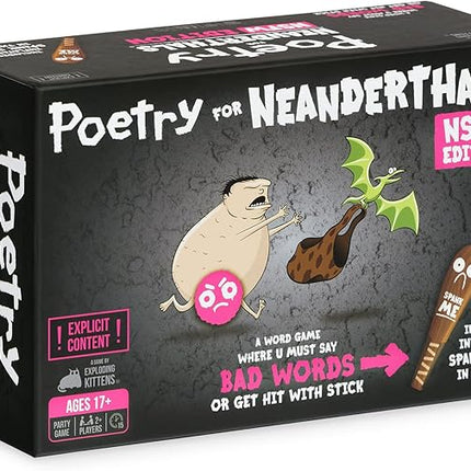 Exploding Kittens Poetry for Neanderthals NSFW Edition 2+ Players - Ages 17+ - 15 Minutes to Play - Adult Competitive Word Guessing Game - Party Game, Family Game Night, Adult Card Game