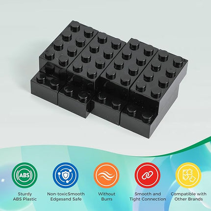 500 Piece Classic Building Bricks and 1 Gray Baseplate, 2x4 Bricks Bulk Creative Building Toys, Blocks Bulk for Kids Ages 6+, Black(Samll Bricks, 1.25x0.62x0.47 in)
