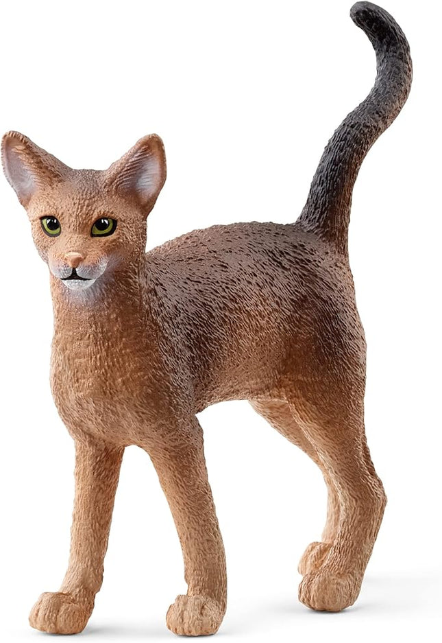 Schleich Farm World - Abyssinian Cat Toy - Realistic Cat Figurine - Kitty Figure for Kids and Toddlers Ages 3+