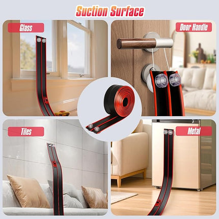 Flex Track 15 Ft Portable Flexible Race Car Track with Strong Suction Cups – Compatible with Hot Wheels & 1/64 Diecast Cars–Easy Storage, Indoor & Outdoor Play Flexible Car Tracks for Kids（Red-Black）