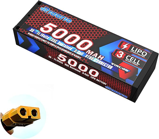 AMORIL 11.1V 5000mah 3S Lipo Battery Pack with XT60 Plug for RC car and Truck (1 pc)