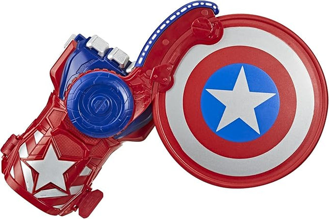 Marvel Nerf Power Moves Avengers Captain America Shield Sling Disc-Launching Toy for Kids Roleplay, Toys for Ages 5 and Up (Amazon Exclusive)