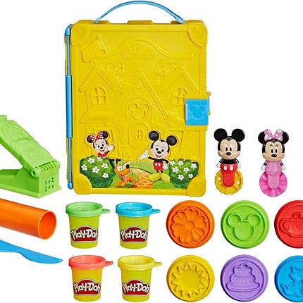 Play-Doh Disney Junior Mickey Mouse Clubhouse, Shape a Story Playset, Storage & Travel, Arts & Crafts Preschool Toys for Kids 2+