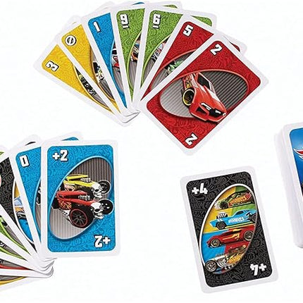 Hot Wheels UNO Matching Card Game Featuring 112 Cards with Hot Wheels Graphics, Game Night, Kids Gift Ages 7 Years & Older