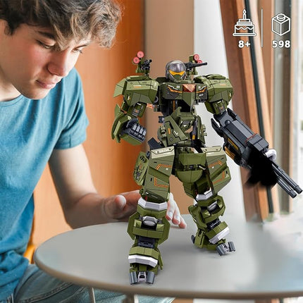 Mech Robot Transforming Building Blocks Set for Adults, Green City Protector Mecha Model Action Figures, Cool Creative Robots STEM Toys Gift for Teens Boys, 598 Pieces