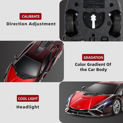 MIEBELY Lamboghini RC Car - 1:24 Scale Lambo Toy Car 3.7V 500mAh, Sián Fast Remote Control Car for Boys 8-12, Rc Race Model Birthday Gifts for Kids Adults Boys Girls Age 6-12 Year Old