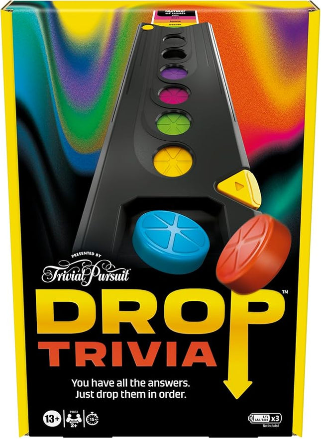 Hasbro Gaming Drop Trivia Game | Electronic Party Game with Voice and Sounds | Ages 13+ | 2 or More Players | 15 Mins. | from Trivial Pursuit | Party Board Games