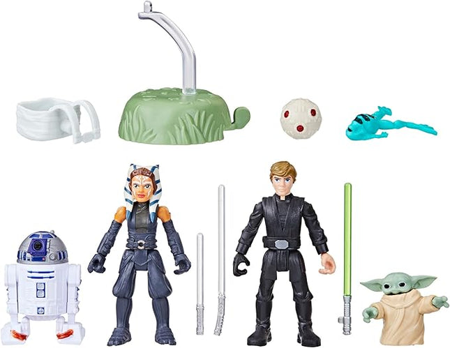 STAR WARS Mission Fleet, 2.5-Inch Scale Grogu Action Figure Set with 4 Figures & 7 Accessories, Toys for 4 Year Old Boys & Girls