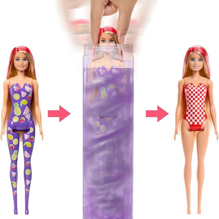 Barbie Color Reveal Doll & Accessories, Scented Sweet Fruit Series, 7 Surprises, 1 Barbie Doll (Styles May Vary)