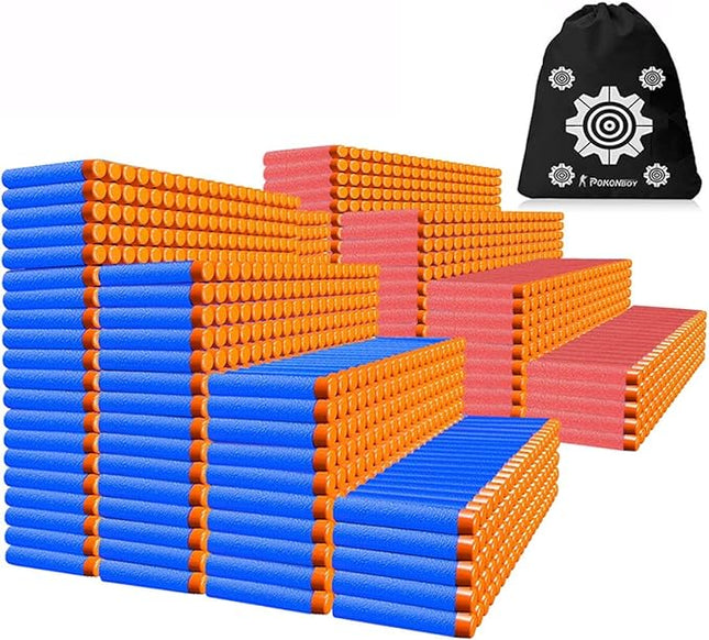 POKONBOY 1200 Pack Refill Darts Compatible with Nerf Guns, Refill Bullet Darts Foam Darts Compatible with Nerf Guns N-Strike Elite Series Blaster Toy Guns Kids