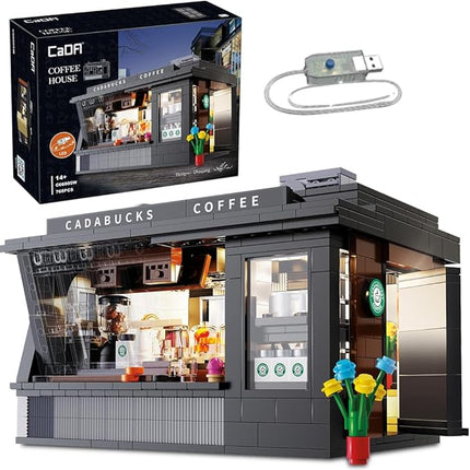 CaDA Master C66005W Japanese Coffee House Building Set,MOC Construction Coffee Shop Modular Buildings with Lights,768PCS City House Idea Gift for Adults