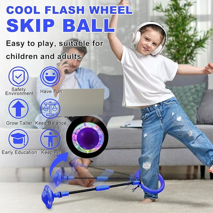 Skip Ball, Portable Foldable Colorful Flash Wheel Swing Ball, Kids Toys for Girls & Boys, Sports Fitness Toys for Kids & Adults. Gifts for Mom Women & Girls Toys Age 5-10 Years